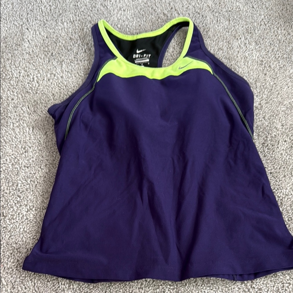 Nike Dri-FIT Tank Top in Purple and Neon Green